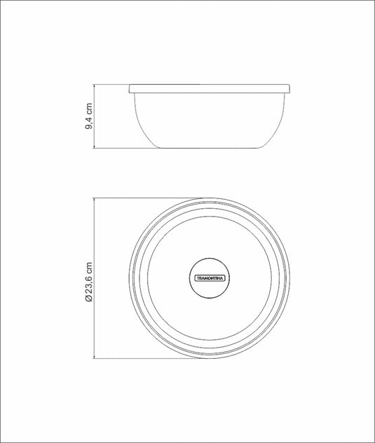 Tramontina Freezinox round stainless steel container with plastic lid, 20 cm and 2.2 L