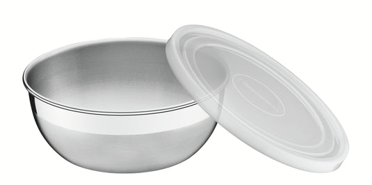 Tramontina Freezinox round stainless steel container with plastic lid, 25 cm and 4.2 L