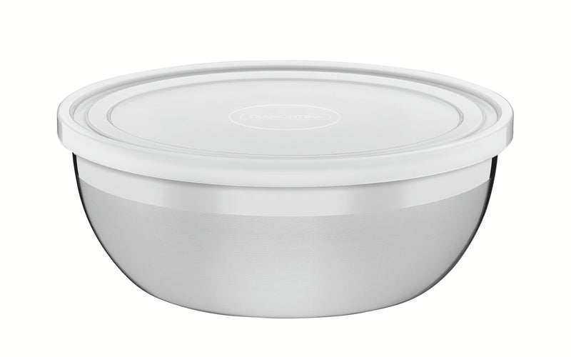 Load image into Gallery viewer, Tramontina Freezinox round stainless steel container with plastic lid, 25 cm and 4.2 L
