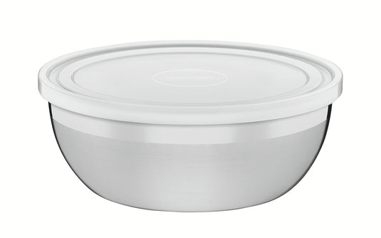 Tramontina Freezinox round stainless steel container with plastic lid, 25 cm and 4.2 L