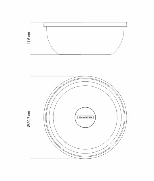 Tramontina Freezinox round stainless steel container with plastic lid, 28 cm and 5.8 L