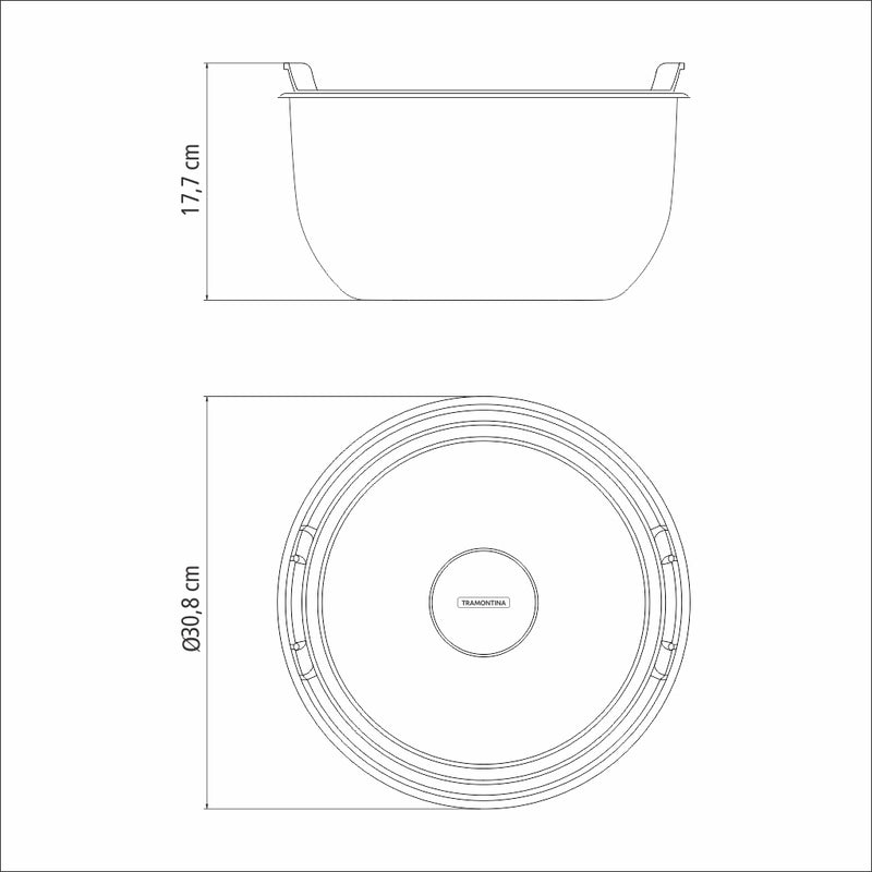 Load image into Gallery viewer, Tramontina Cucina stainless steel container with plastic lid for preparing and serving, 28 cm and 8.3 L
