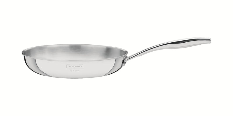 Load image into Gallery viewer, Tramontina Grano 20 cm 1,2 L shallow stainless steel frying pan with tri-ply body and long handle
