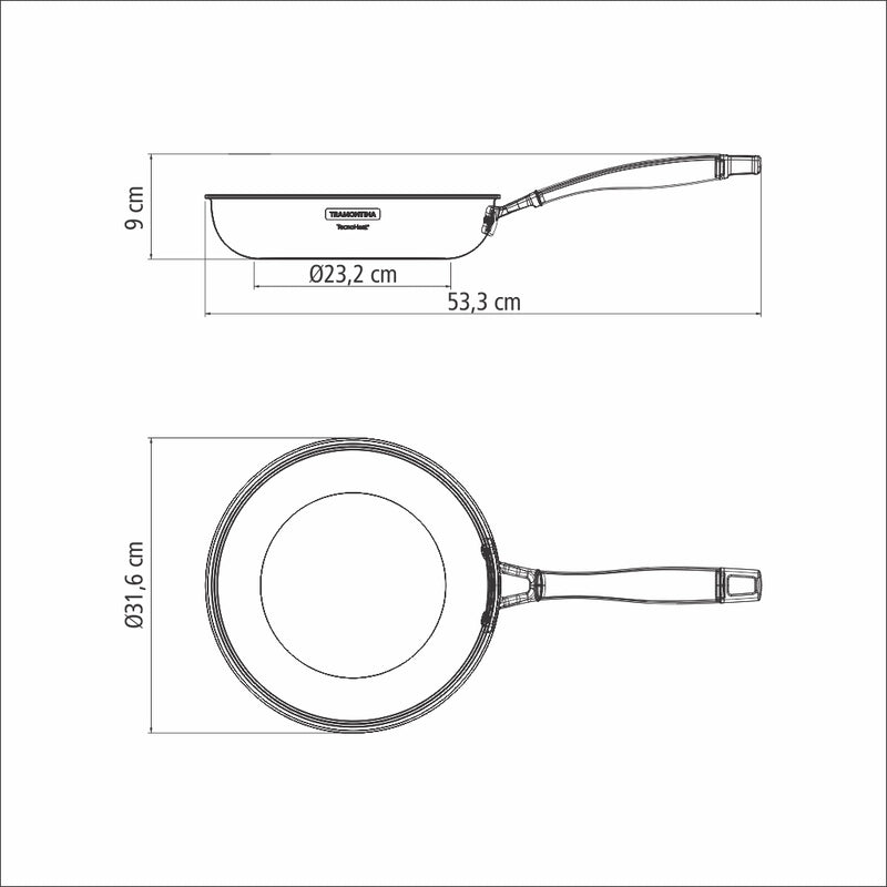 Load image into Gallery viewer, Tramontina Grano 30 cm 3,4 shallow stainless steel frying pan with tri-ply body and long handle
