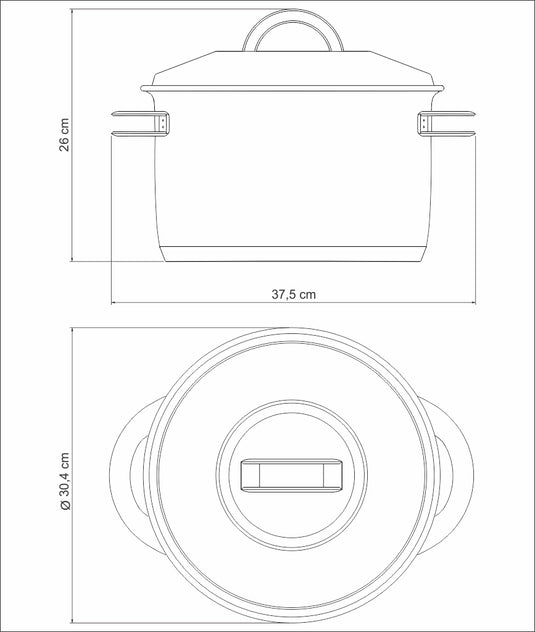 Tramontina Solar 28 cm 11.9 L stainless steel stock pot with lid, handles and tri-ply base