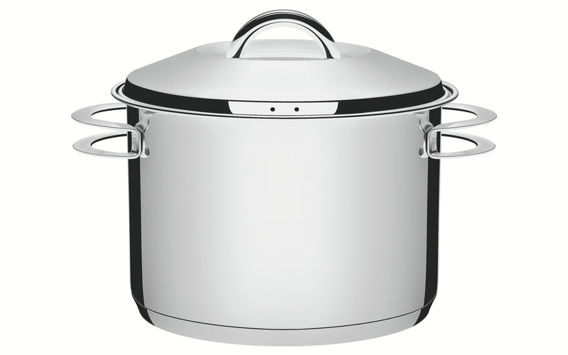 Load image into Gallery viewer, Tramontina Solar 28 cm 11.9 L stainless steel stock pot with lid, handles and tri-ply base
