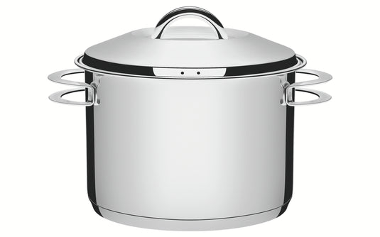 Tramontina Solar 28 cm 11.9 L stainless steel stock pot with lid, handles and tri-ply base