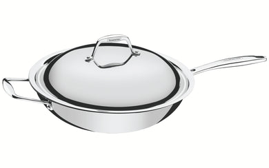 Tramontina Solar Ceramic Stainless Steel Wok with tri-ply base