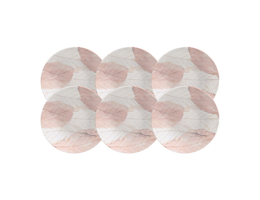Tramontina Rosé 6-Piece Set of Decorated Porcelain Dessert Plate, 21 cm
