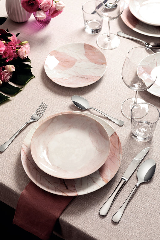 Tramontina Rosé 6-Piece Set of Decorated Porcelain Soup Plate, 22 cm