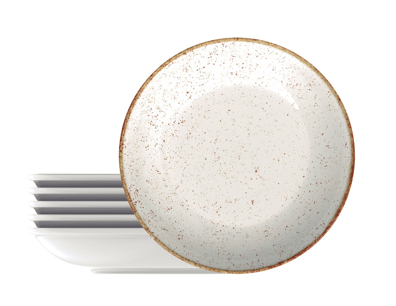 Load image into Gallery viewer, Tramontina Rustico Brown 6-Piece Set of Decorated Porcelain Soup Plates, 22 cm
