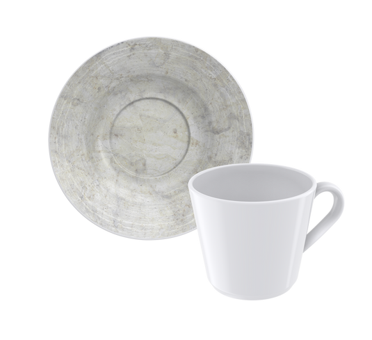 Tramontina Travertino 12-Piece Set of Decorated Porcelain Tea Cups and Saucers, 185 ml