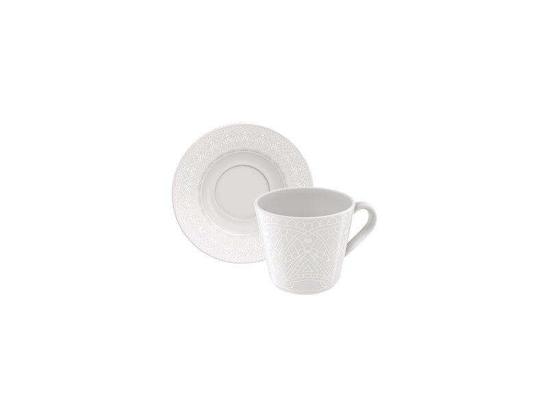 Load image into Gallery viewer, Tramontina Alicia 12-Piece Set of Decorated Porcelain Tea Cups and Saucers, 185 ml
