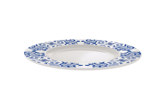 Tramontina Algarve 6-Piece Set of Decorated Porcelain Soup Plates, 23 cm