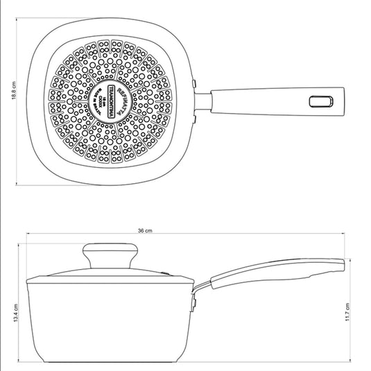 Tramontina Refinatta Red Sauce Pan, 18cm, 2.2L