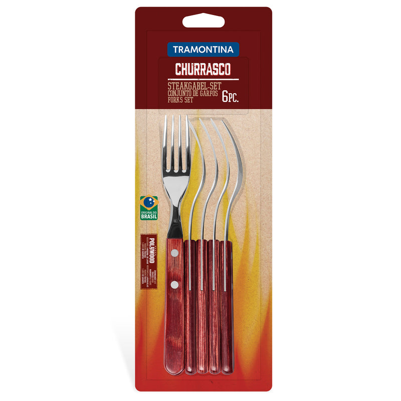 Load image into Gallery viewer, Tramontina Churrasco Forks Set, Polywood Red 6Pc
