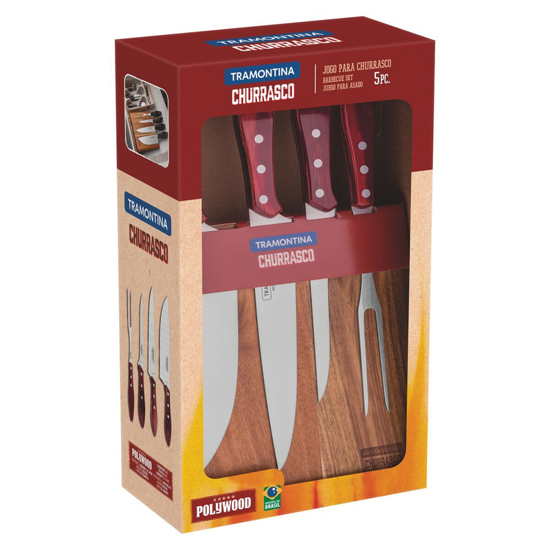 Load image into Gallery viewer, Tramontina Churrasco Barbecue Knife Block, 5Pc
