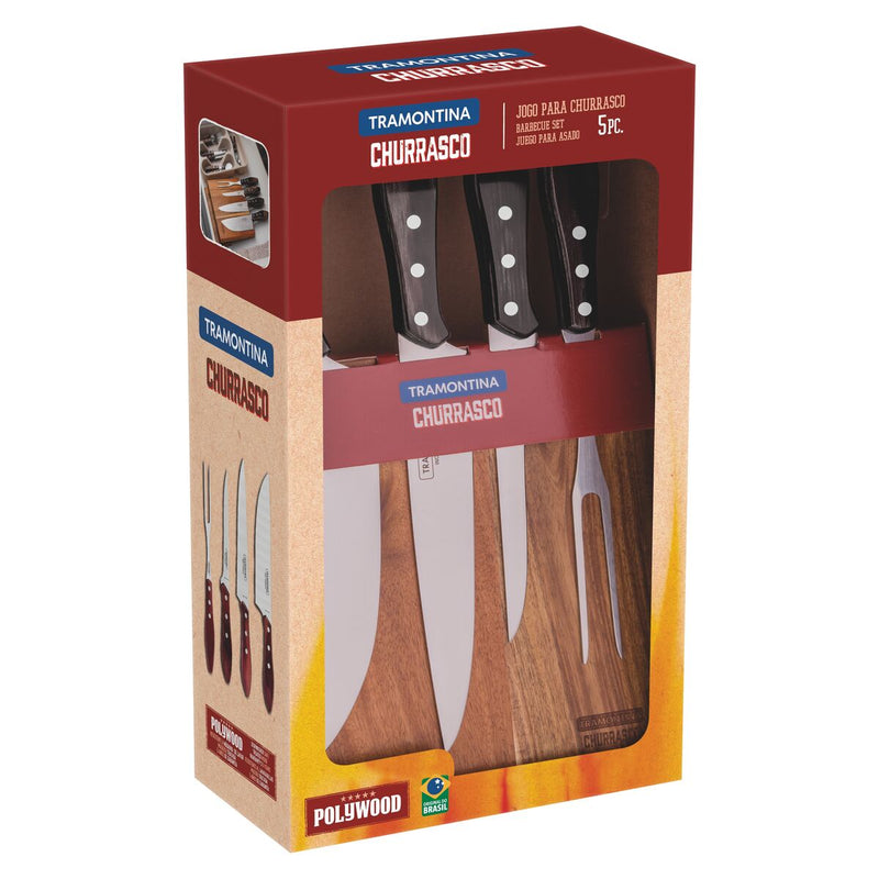 Load image into Gallery viewer, Tramontina Churrasco Barbecue Knife Block, 5Pc
