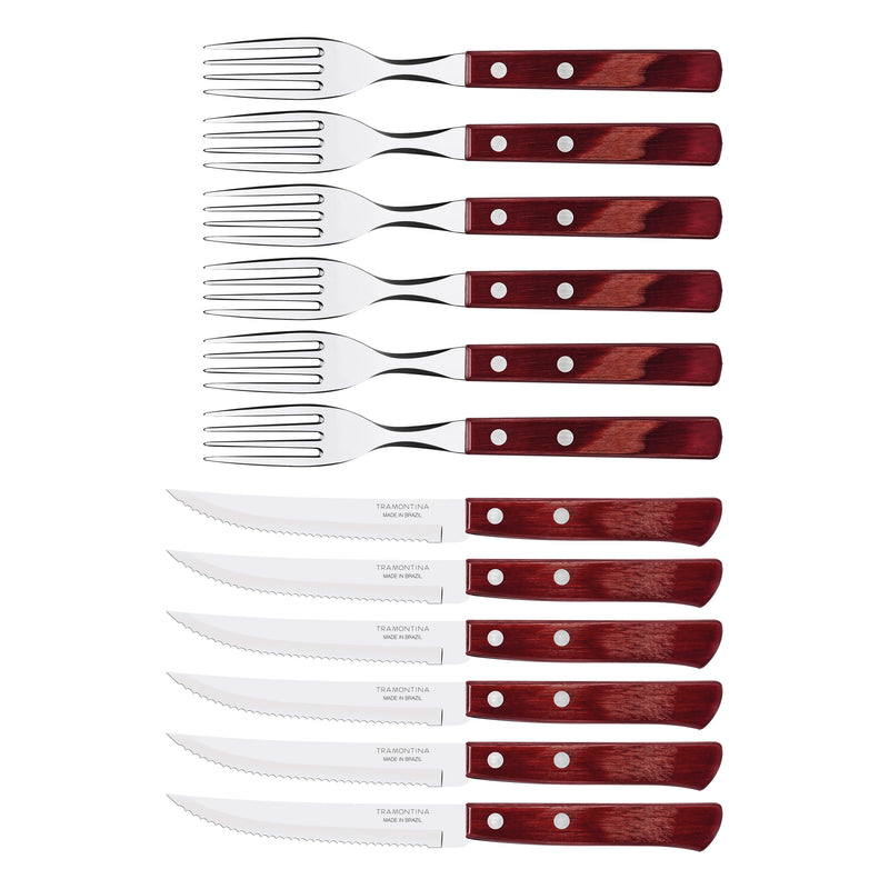 Load image into Gallery viewer, Tramontina Churrasco Tableware Set, Polywood Red 12Pc
