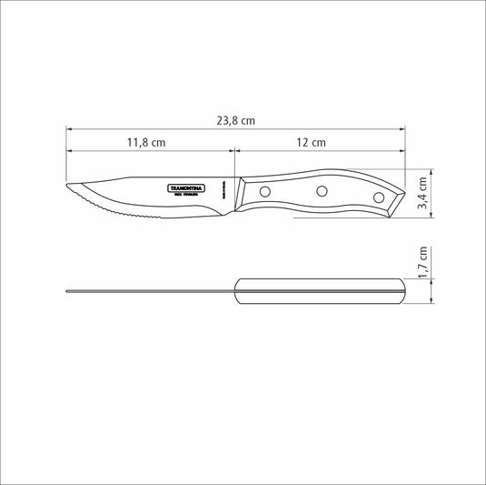 Tramontina Churrasco Rio Grande Steak Knife Set, Polywood Red 6Pc