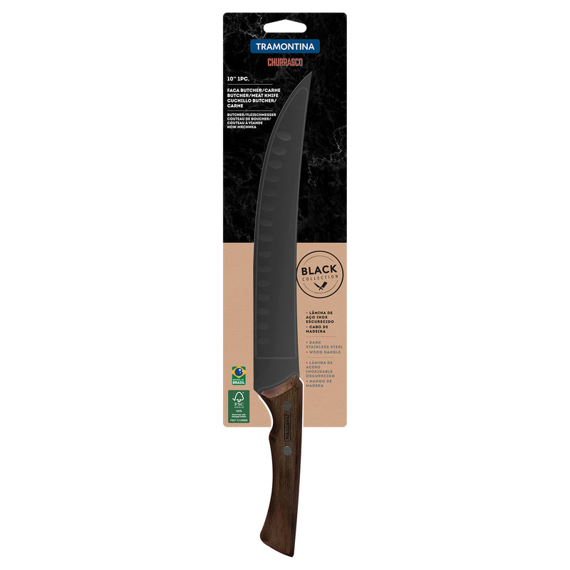 Load image into Gallery viewer, Tramontina Churrasco Black Collection Butcher Knife, 10&quot; FSC Certified
