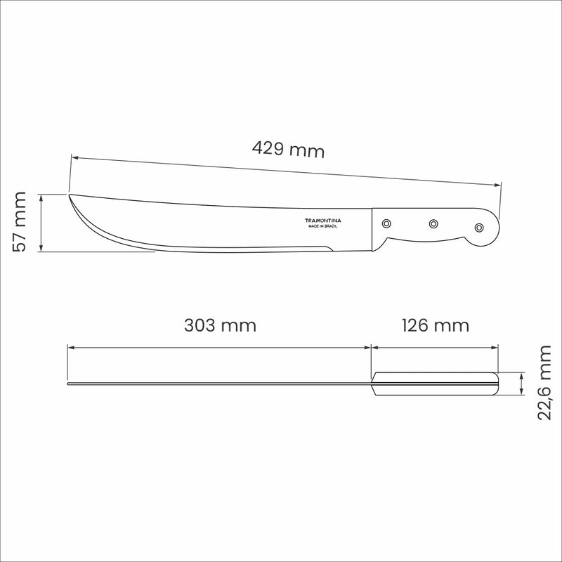Load image into Gallery viewer, Tramontina 12&quot; Machete with Carbon Steel Blade and Black Polypropylene Handle
