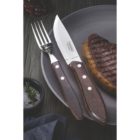 Tramontina Churrasco Premium Fandango Steak Knife Set, 4Pc FSC Certified