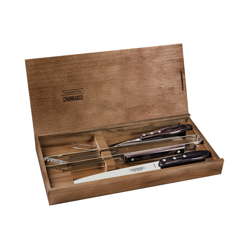 Load image into Gallery viewer, Tramontina Churrasco Campeira Carving Set, Polywood 3Pc
