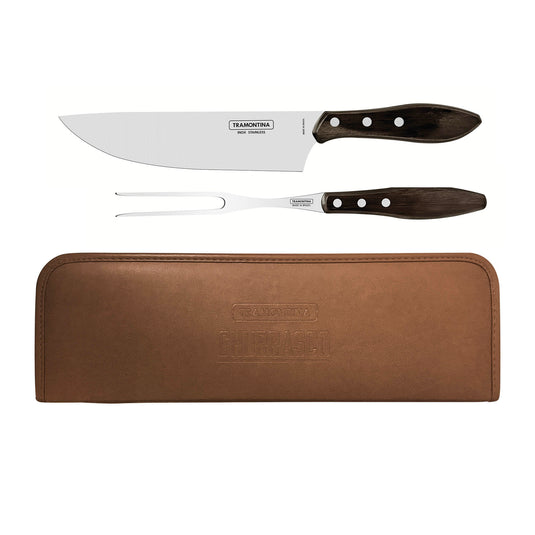 Tramontina Churrasco Carving Set with Leather Pouch, 3Pc
