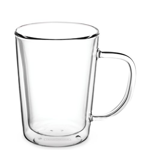Tramontina Coffee & Tea Coffee Cup, 2Pc Double Wall Glass, 250ml