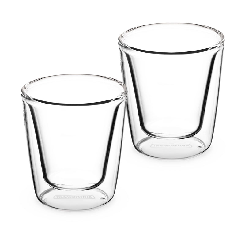 Load image into Gallery viewer, Tramontina Coffee &amp; Tea Espresso Cup, 2Pc Double Wall Glass, 85ml
