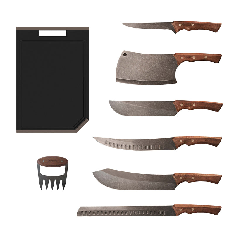 Load image into Gallery viewer, Tramontina Churrasco Black Collection BBQ Knife Bundle, 8 PC

