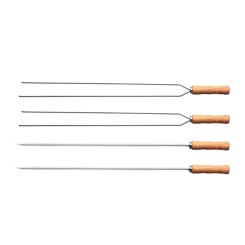 Load image into Gallery viewer, Tramontina Churrasco Skewer Bundle, 2x 75cm Double Prong + 2x 75cm Single Prong - Stainless Steel, 4Pc
