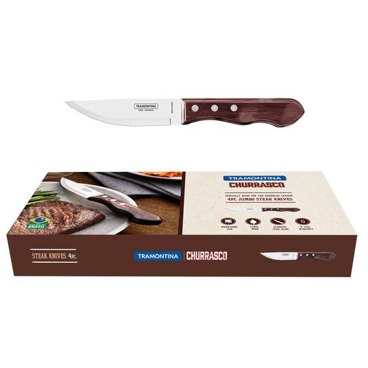 Tramontina Churrasco Jumbo Steak Knife Set, Polywood Brown