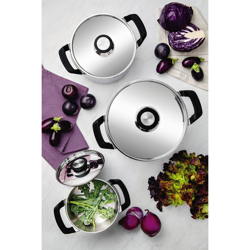 Load image into Gallery viewer, Tramontina Grano Compact 3Pc Stainless Steel Cookware Set
