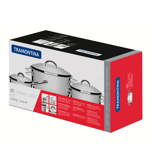 Tramontina Solar Premium Stainless Steel Cookware Set, 4Pc