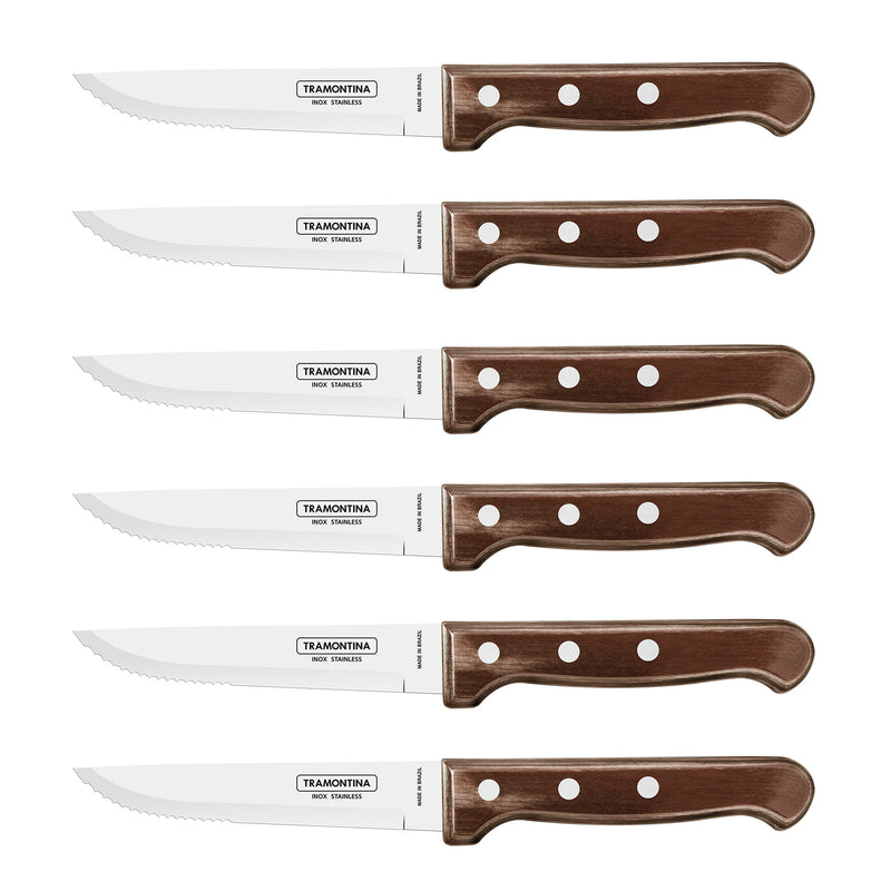 Load image into Gallery viewer, Tramontina Churrasco Gaucho Steak Knife Set, Polywood Brown
