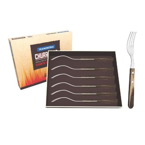 Load image into Gallery viewer, Tramontina Churrasco Table Fork, Polywood Brown 6Pc
